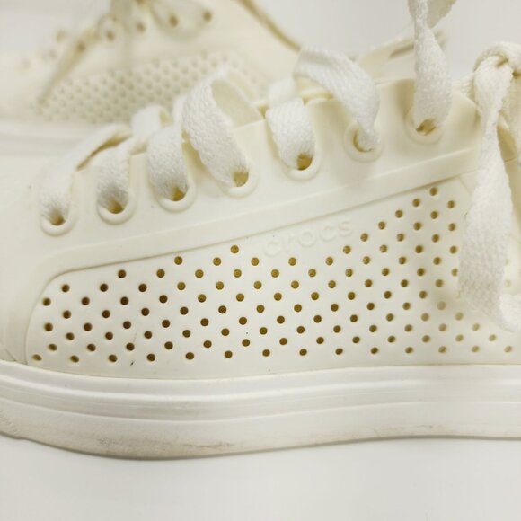 CROCS Citilane Roka Mens Size 8 M Ivory Lace Up Perforated Sneakers Shoes - Picture 11 of 14